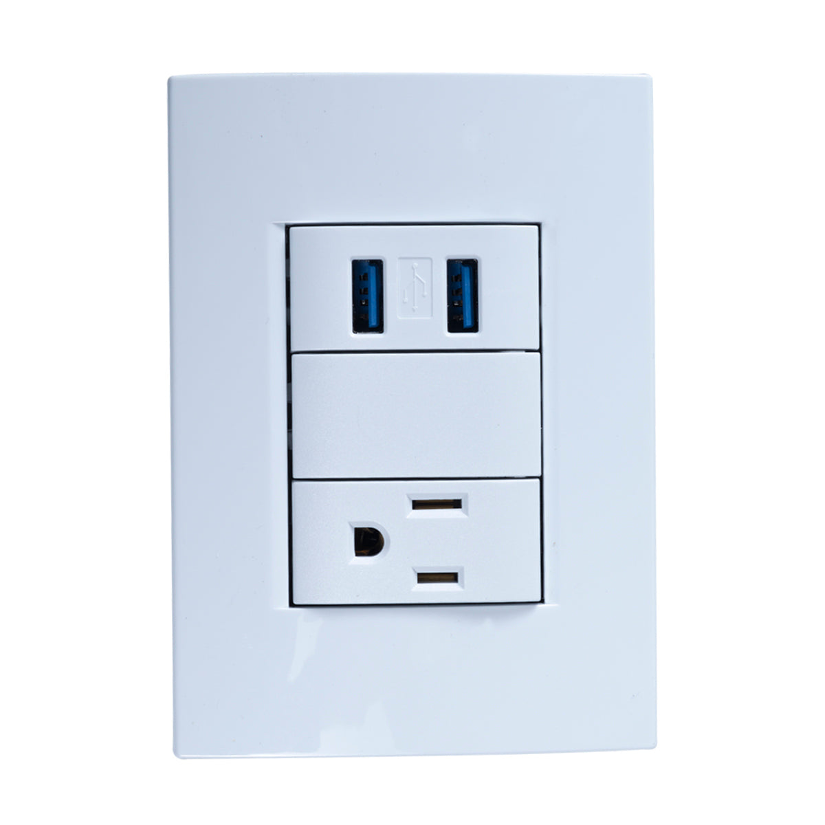 Tekno Polarized Power Outlet with 2 USB Ports White BV