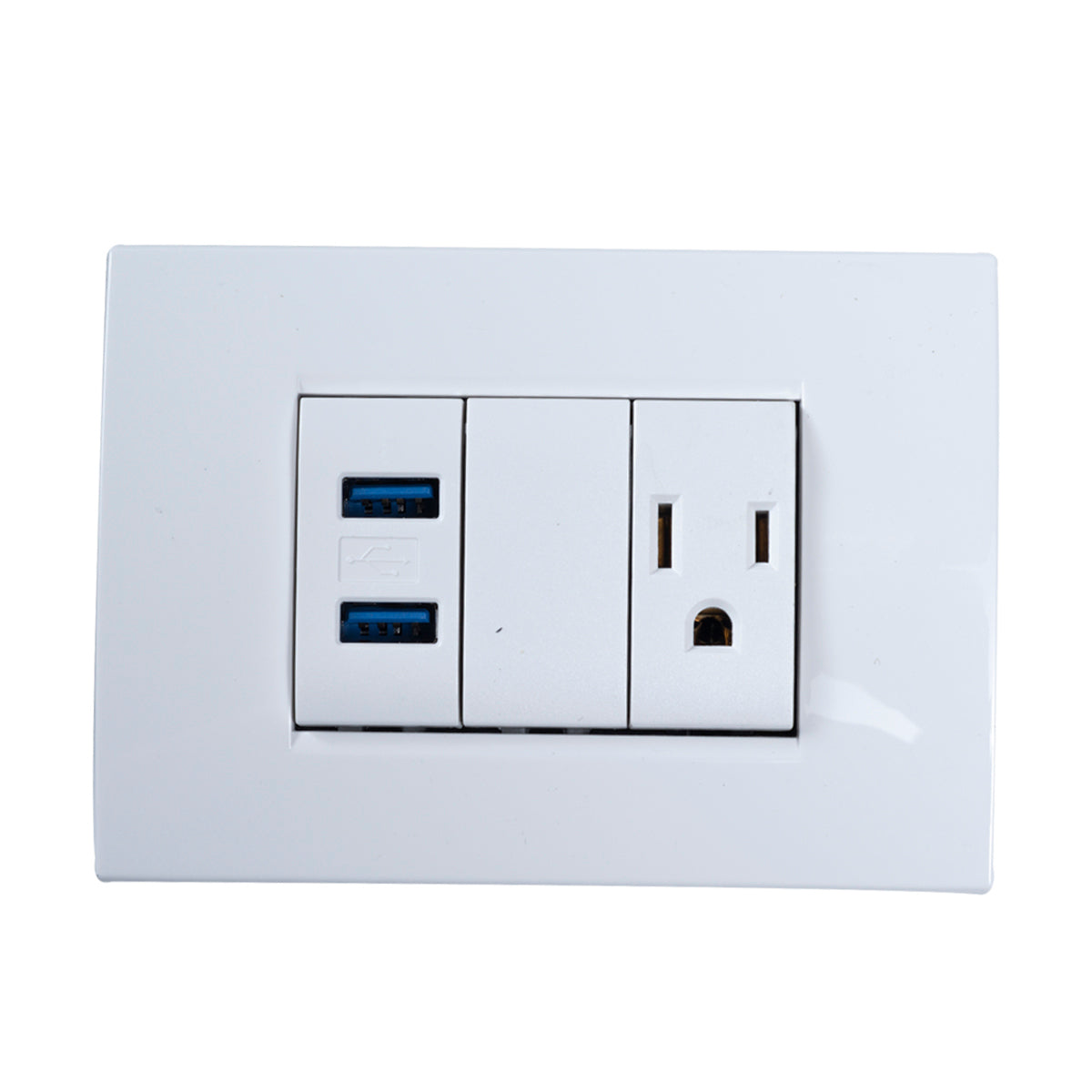 Tekno Polarized Power Outlet with 2 USB Ports Ivory