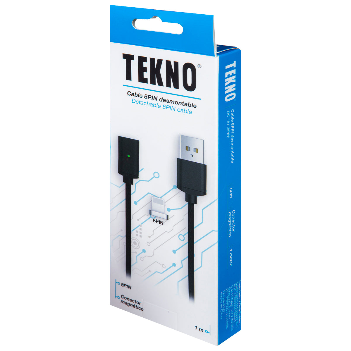 Tekno 8 Pin Magnetic Fast Charging Cable - 1 m