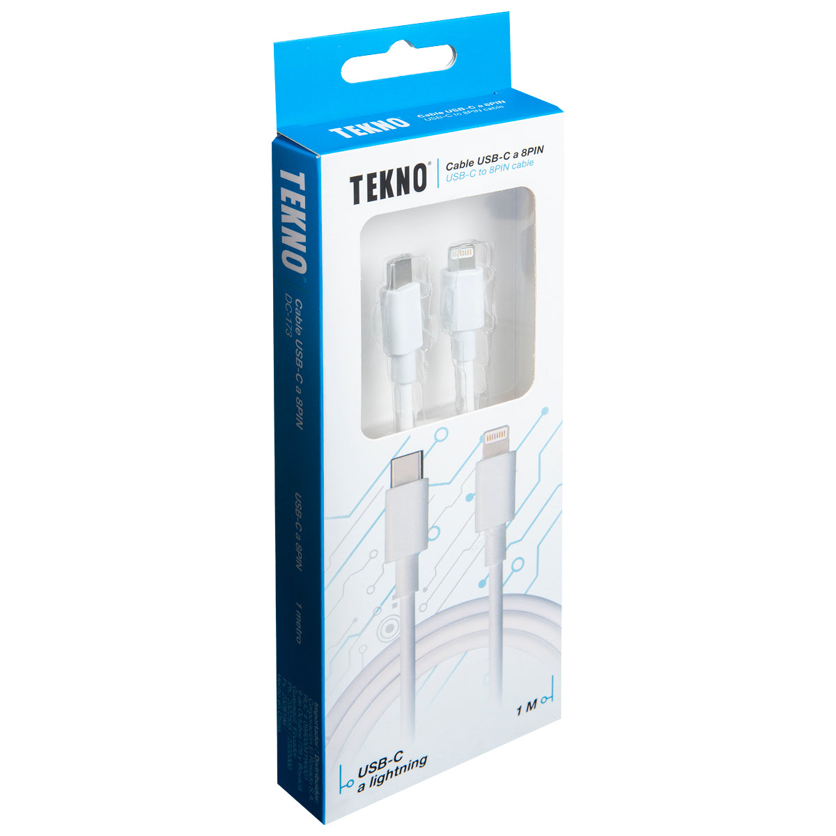 Tekno USB-C to 8 Pin Fast Charging Cable - 1 m