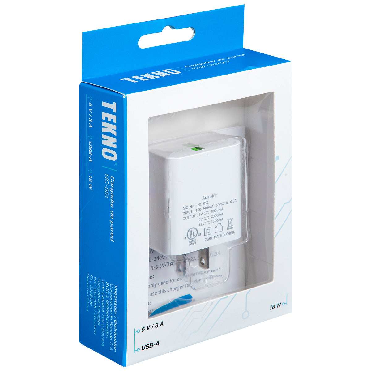 Tekno USB Wall Charger - 18 W