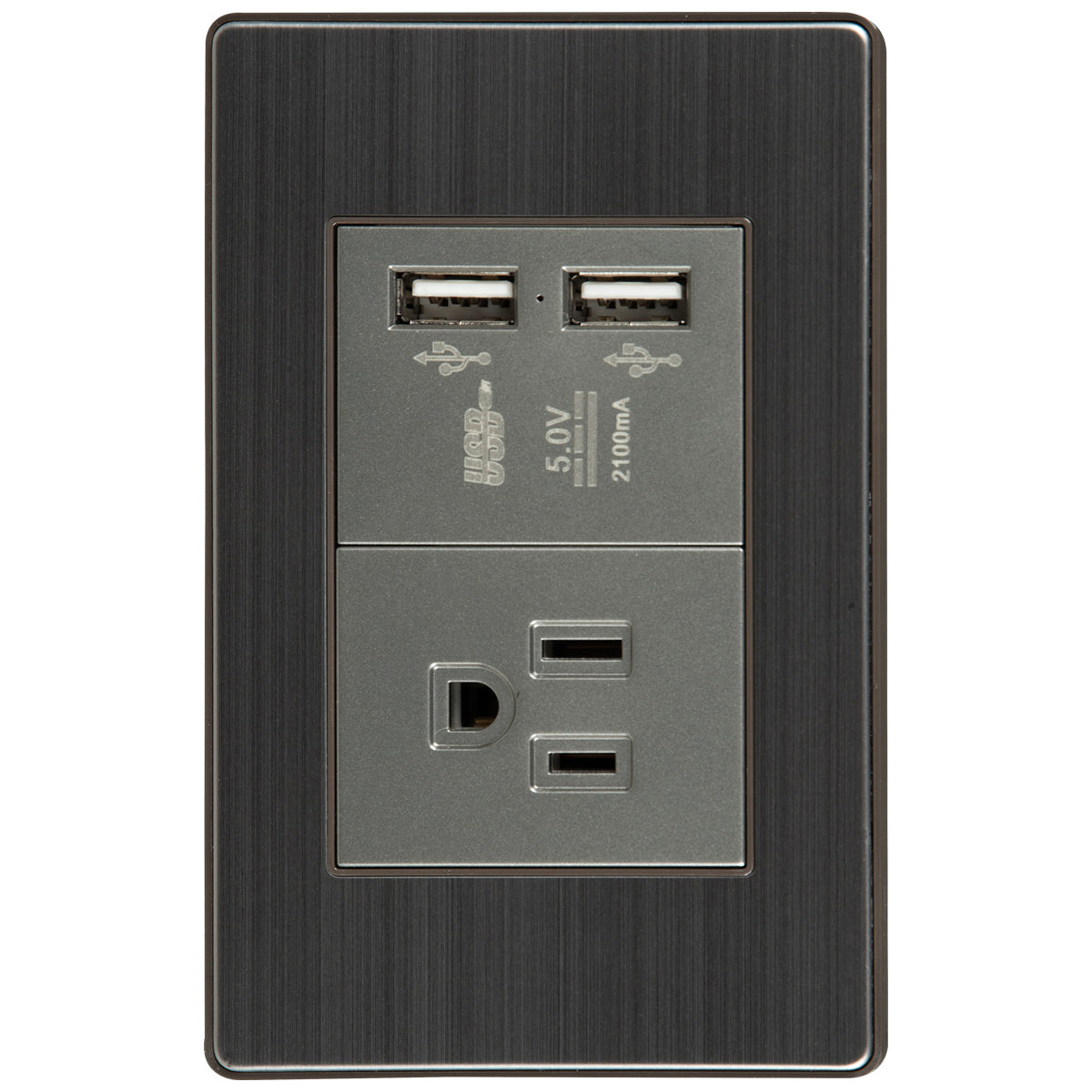 Tekno Polarized Power Outlet with 2 Stainless Steel USB Ports