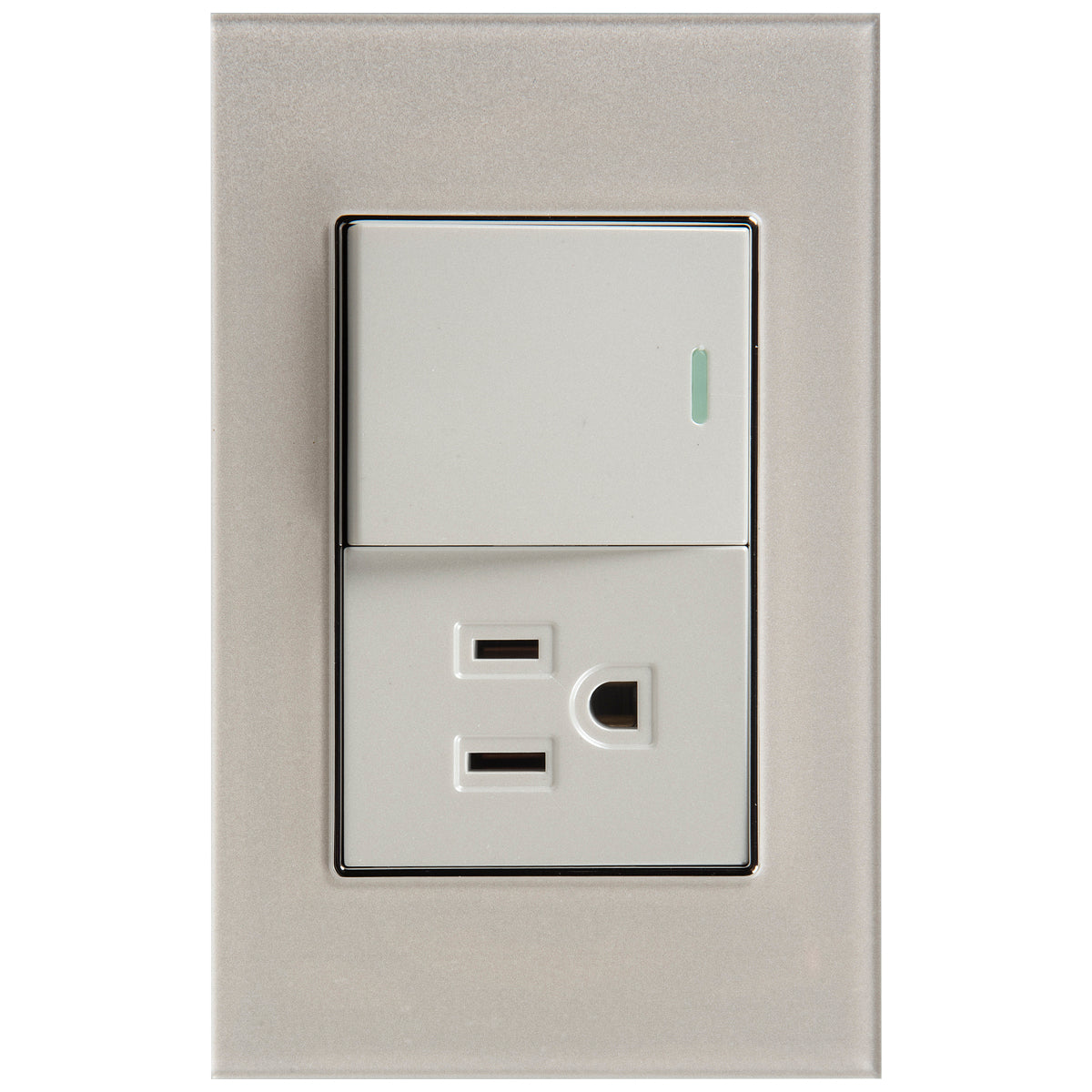 Tekno Acrylic Ivory 1 Way 15A 125V Switch with Outlet