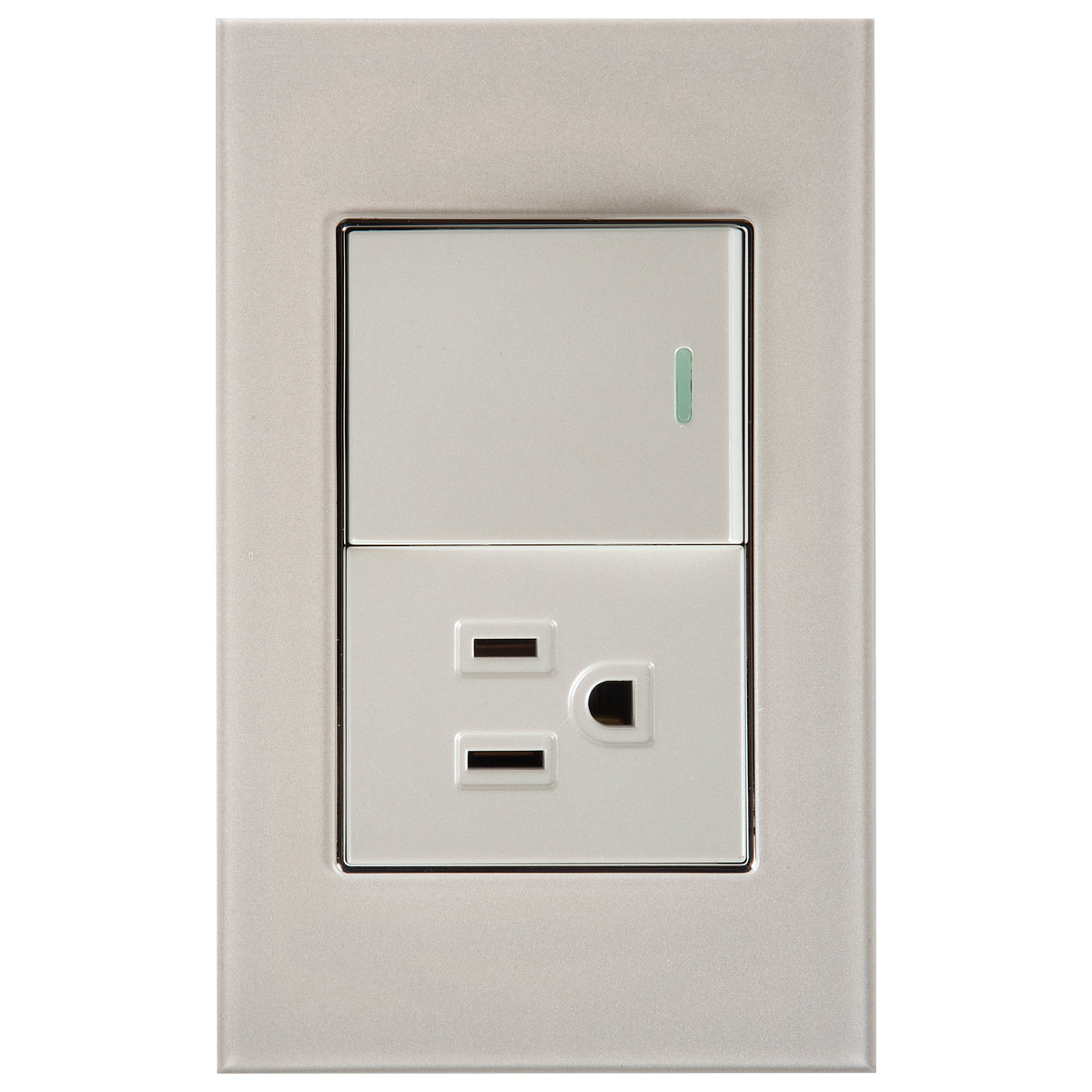 Tekno Acrylic Ivory 2-Way Switch with Outlet 15A 125V