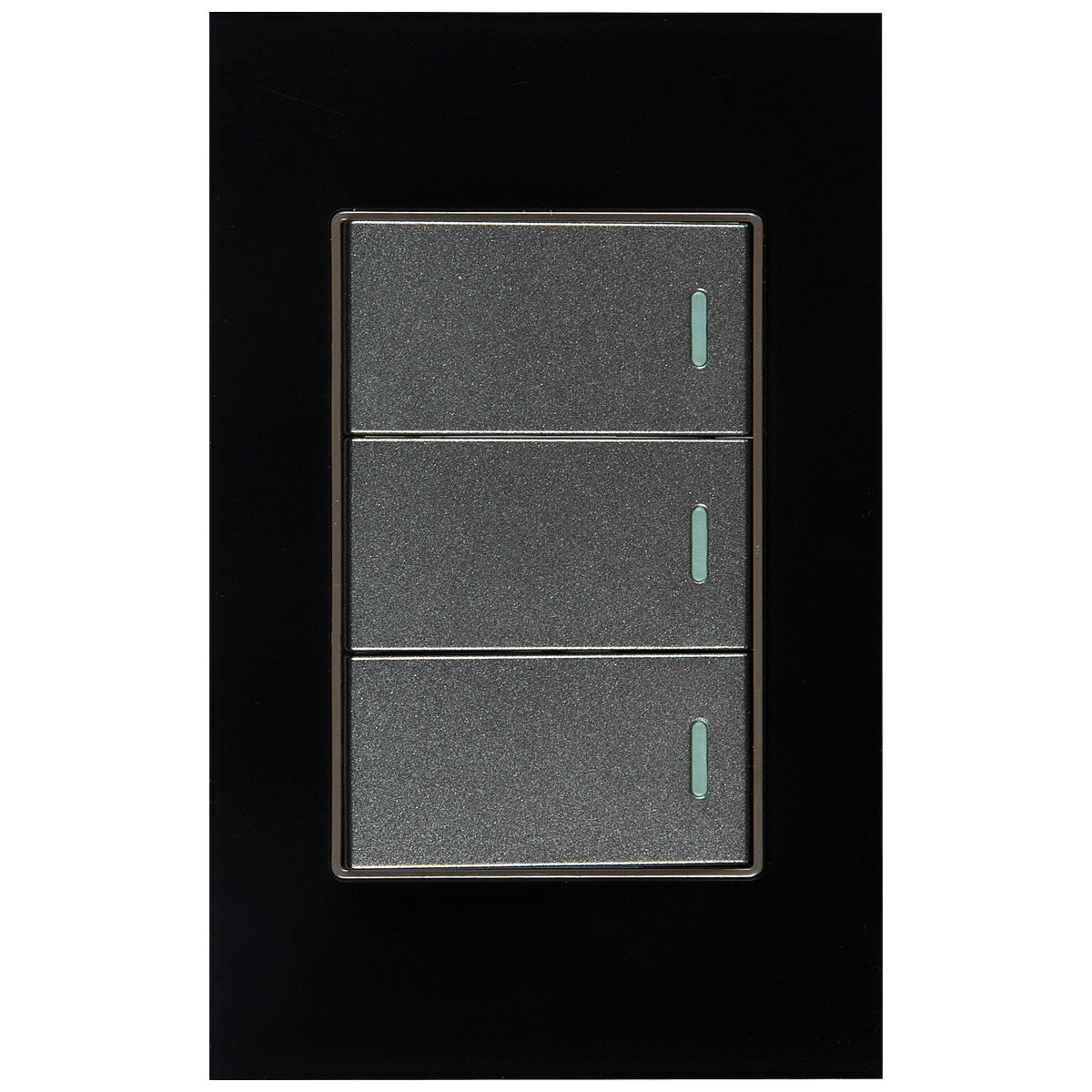Tekno Triple Black Acrylic Switch 1 Way 15A 125V