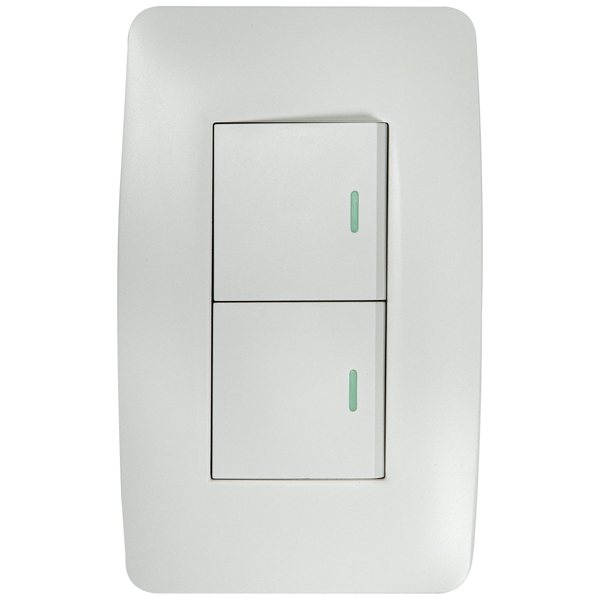 Tekno Double White Acrylic Switch 1 Way