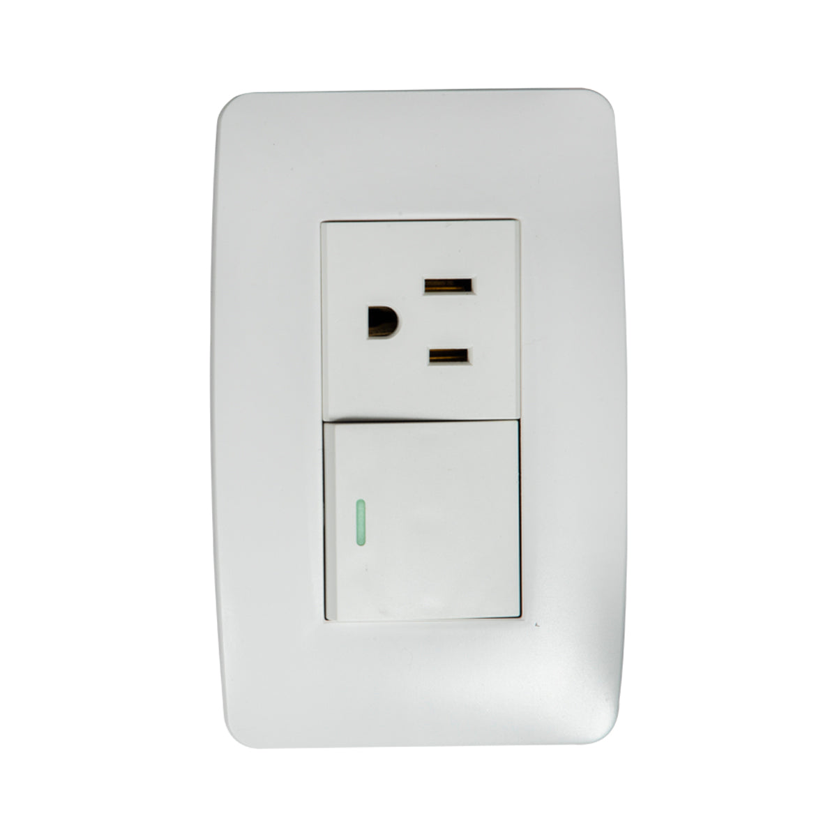 Tekno White Acrylic 2-Way Switch with Outlet