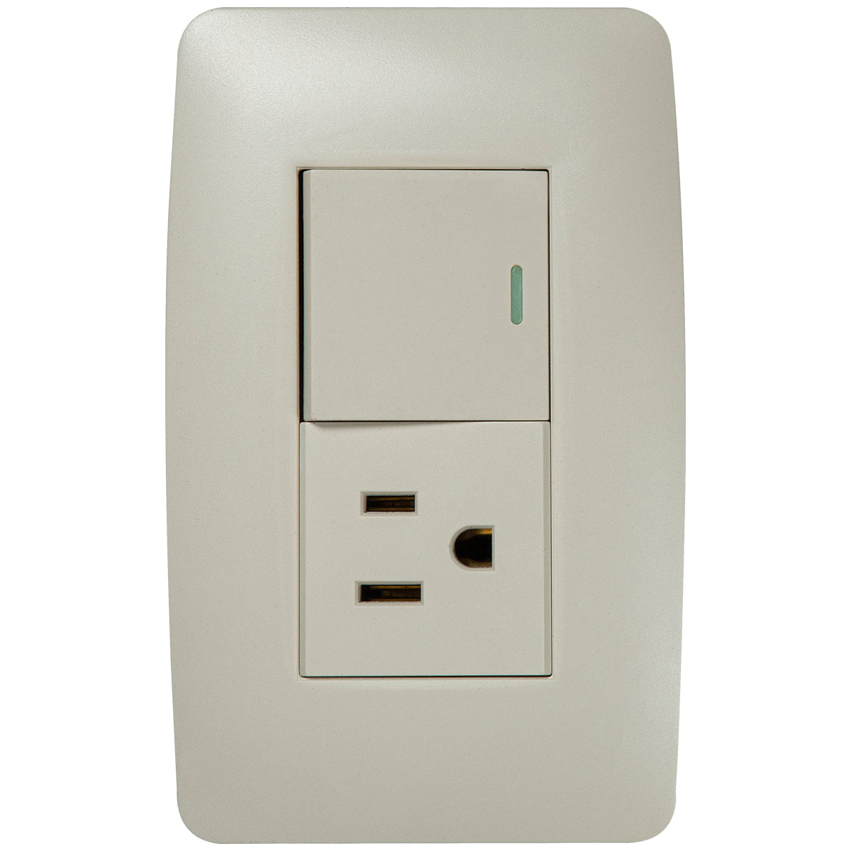Tekno Acrylic Ivory 2-Way Switch with Outlet