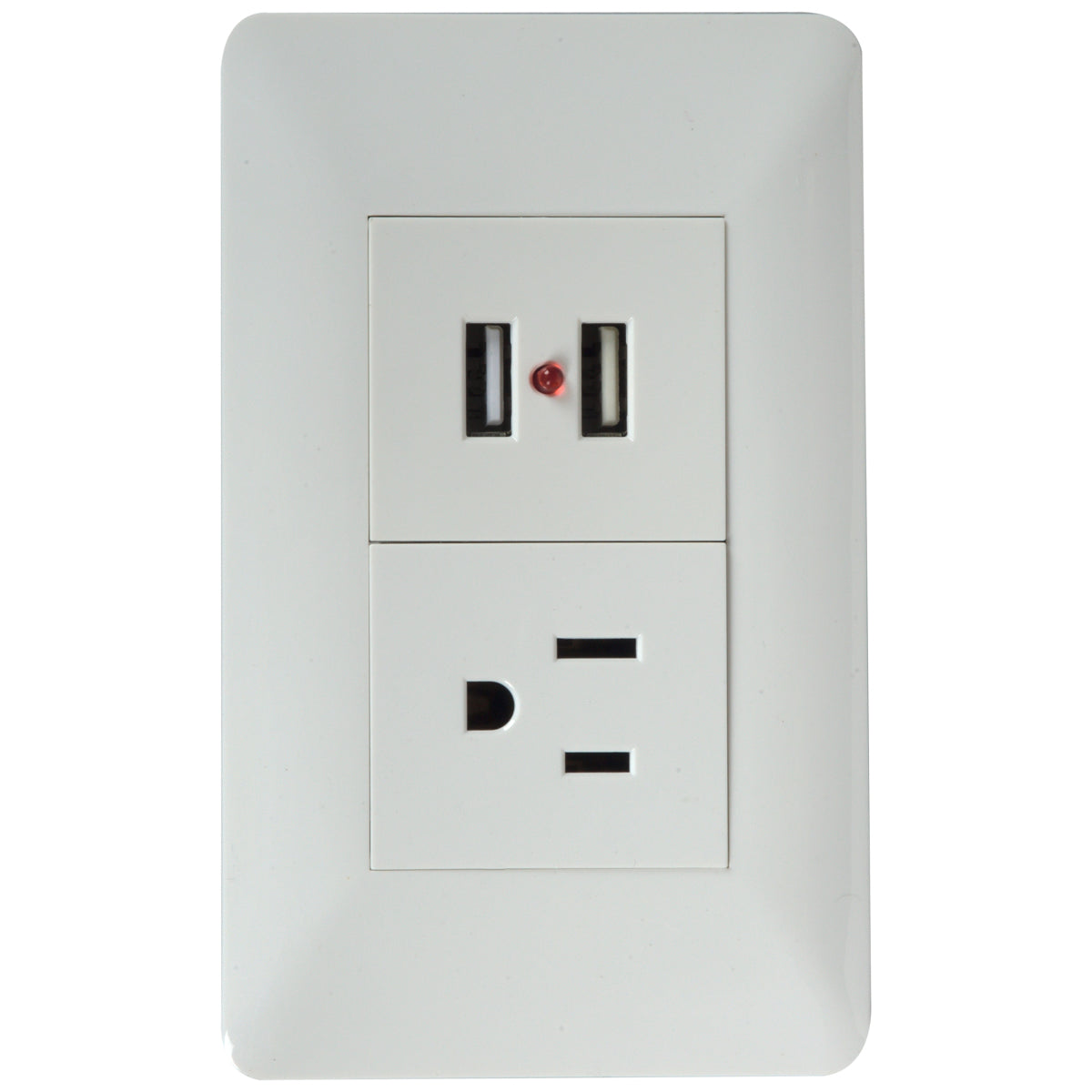 Tekno Polarized Power Outlet with 2 White USB Ports 5V 2.1A