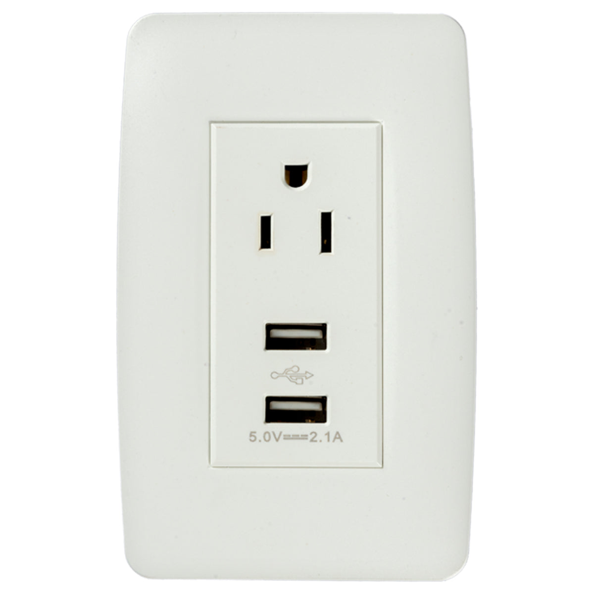 Tekno Polarized Power Outlet with 2 USB Ports White 15A 125V 118T