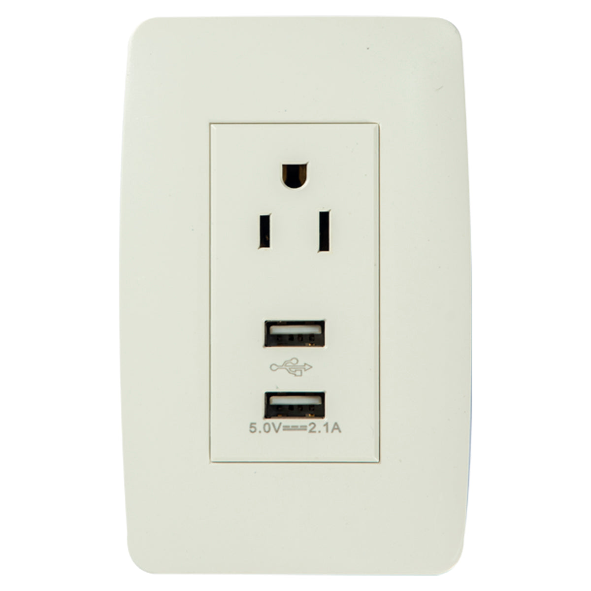Tekno Polarized Power Outlet with 2 USB Ports Ivory 15A 125V 118T