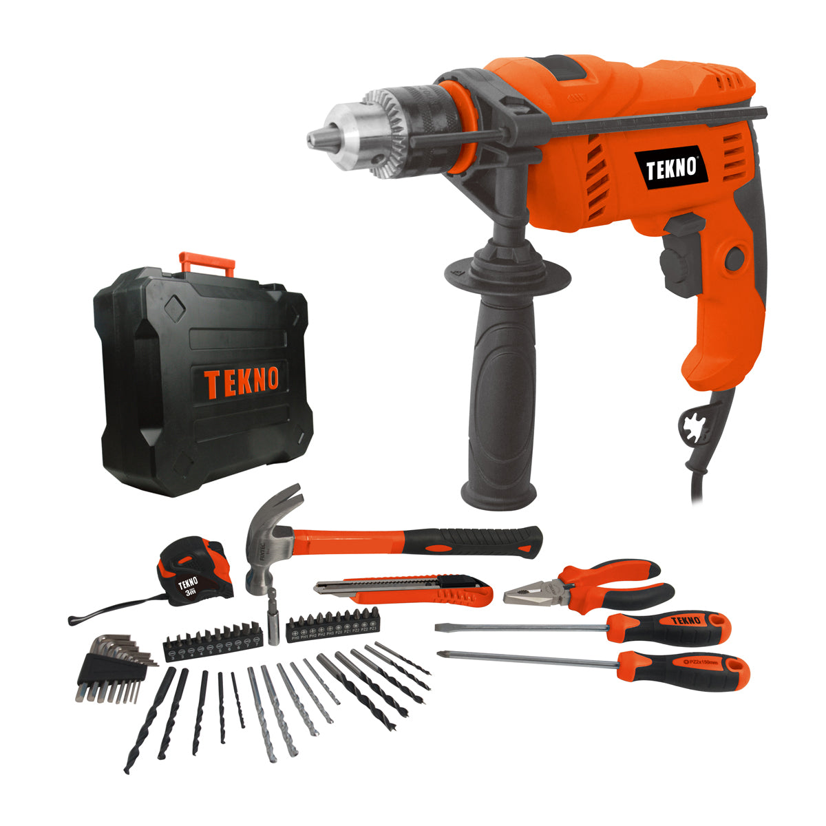 Tekno 1/2" 600W Impact Drill + 50 Accessories
