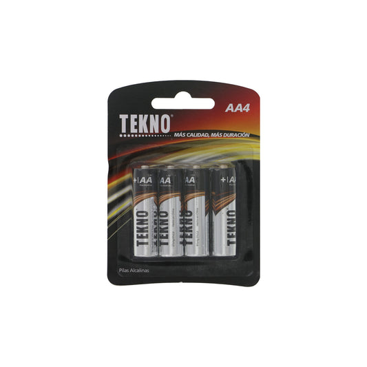 Pack of 4 Tekno LR6 4B Double A Alkaline Batteries
