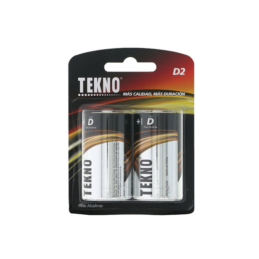 Pack of 2 Tekno LR20 2B Type D Alkaline Batteries