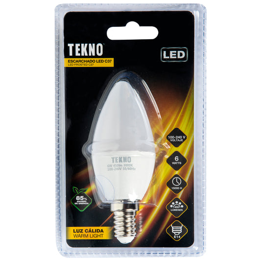 Foco Led Vela Tekno 6W E14 Luz Cálida