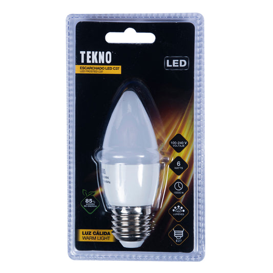 Foco Led Vela Tekno 6W E27 Luz Cálida