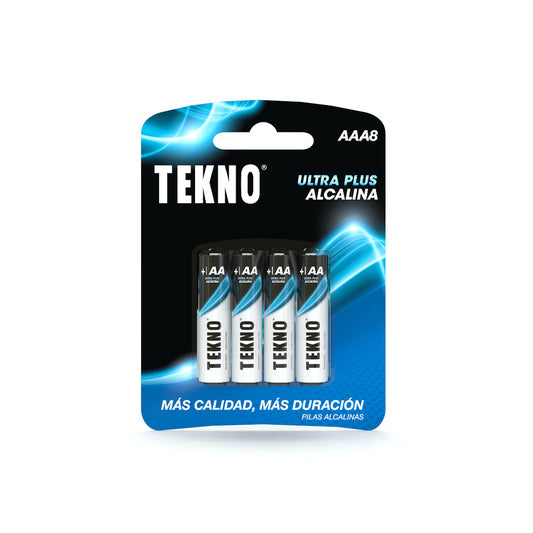 Pack of 8 Tekno LR03UP 8B Ultra Plus Triple A Alkaline Batteries