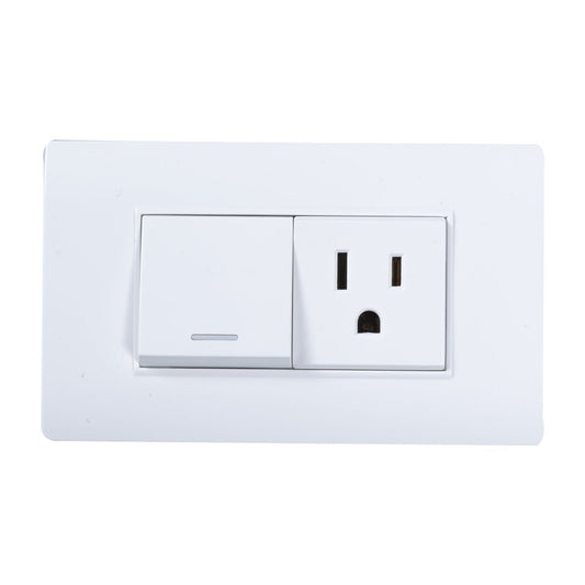 Interruptor Tomacorriente Tekno Conmut  Ivory