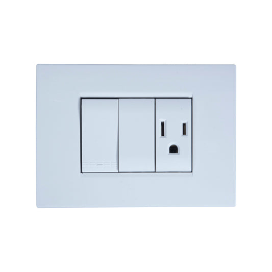 Interruptor Toma Tripolar Tekno Simple Ivory