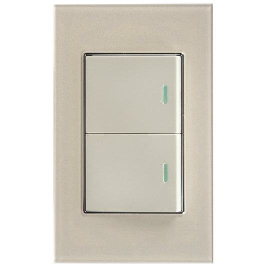 Interruptor Tekno Doble Acrílico Ivory 1 Vía 15A 125V