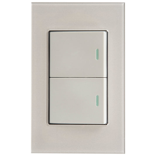 Interruptor Tekno Doble Acrílico Ivory 2 Vías 15A 125V