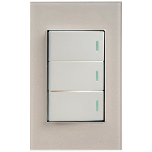 Interruptor Tekno Triple Acrílico Ivory 1 Vía 15A 125V