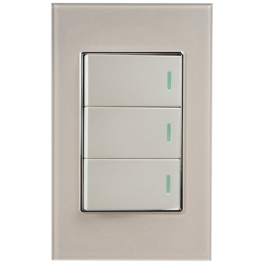 Interruptor Tekno Triple Acrílico Ivory 2 Vías 15A 125V