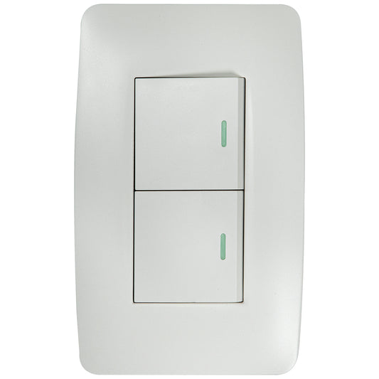 Interruptor Tekno Doble Acrílico Blanco 1 Vía