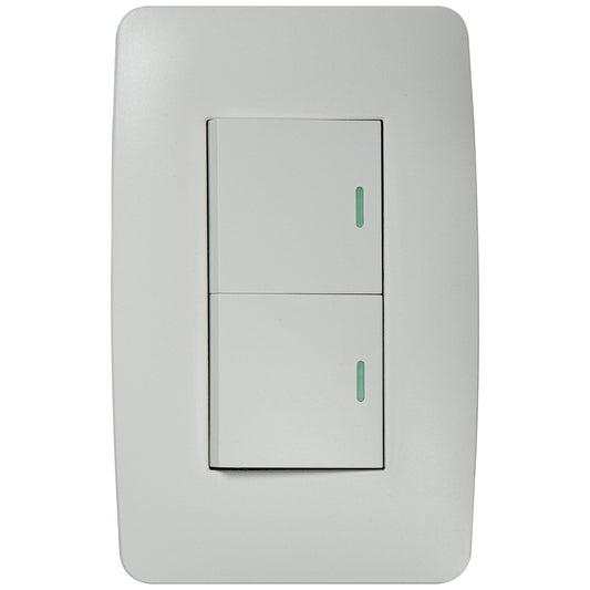 Interruptor Tekno Doble Acrílico Blanco 2 Vías