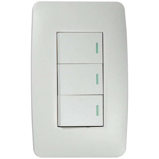 Interruptor Tekno Triple Acrílico Blanco 1 Vía