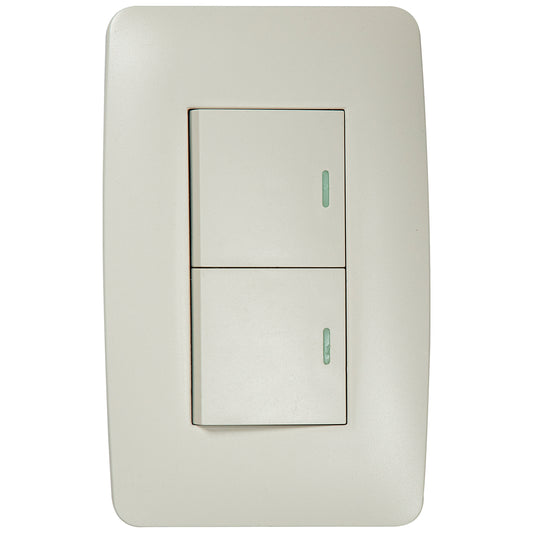 Interruptor Tekno Doble Acrílico Ivory 1 Vía