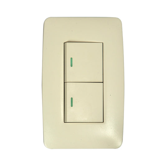 Interruptor Tekno Doble Acrílico Ivory 2 Vías