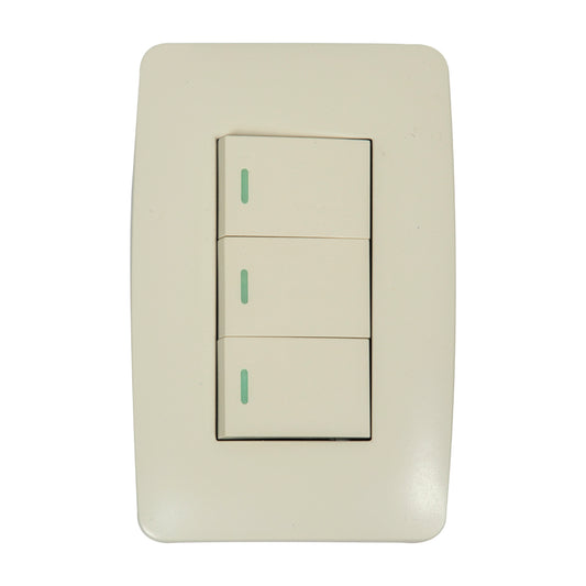 Interruptor Tekno Triple Acrílico Ivory 1 Vía