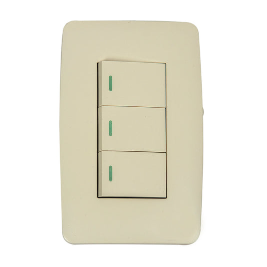 Interruptor Tekno Triple Acrílico Ivory 2 Vías