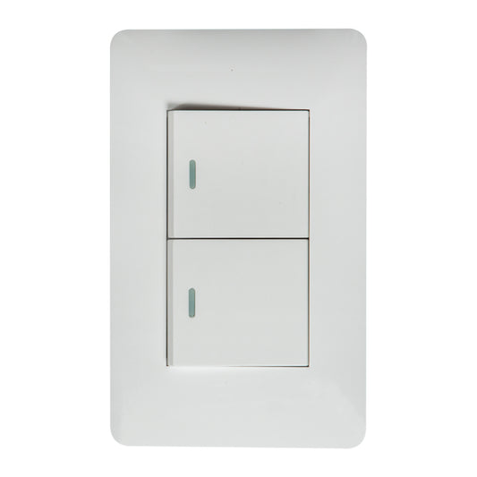 Interruptor Tekno Doble Acrílico Blanco 2 Vías 15A 125V