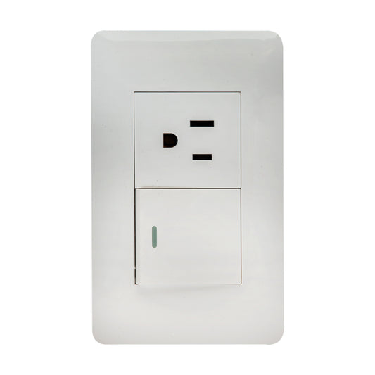Interruptor con Tomacorriente Tekno 1 Vía 15A 125V