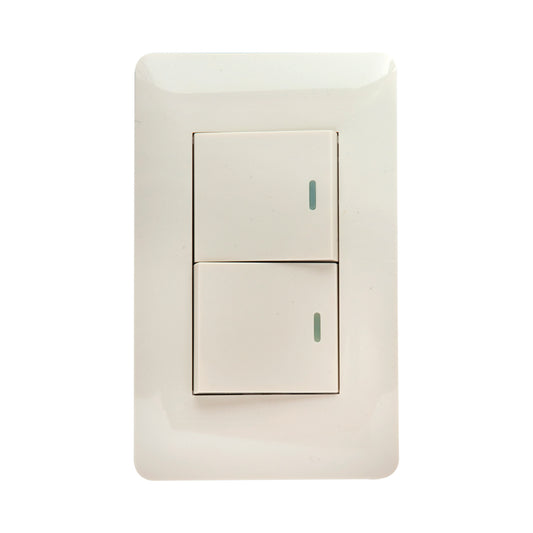 Interruptor Tekno Doble Acrílico Ivory 2 Vías 15A 125V