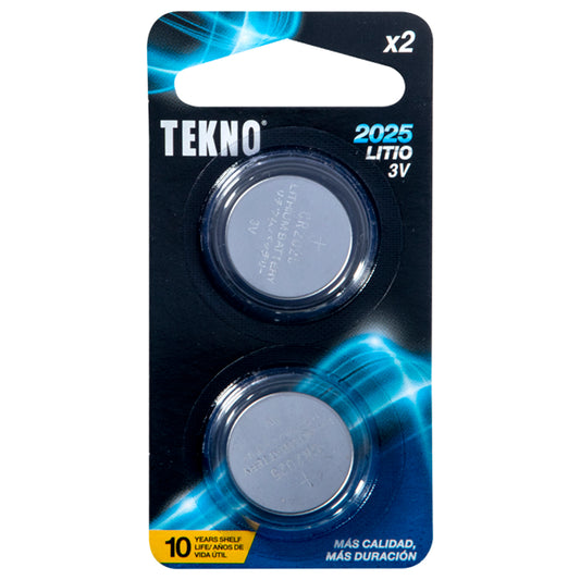 Pack of 2 Tekno TK-CR2025 Mini Button Lithium Batteries
