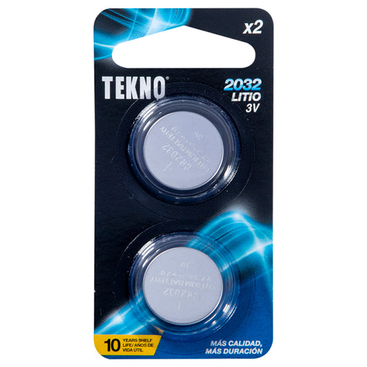 Pack of 2 Tekno TK-CR2032 Mini Button Lithium Batteries