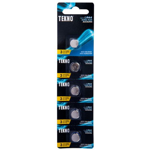 Pack of 5 Tekno LR66 5B Ultra Plus Mini Button Alkaline Batteries