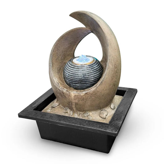 Fuente de agua de poliresina rígida con diseño tipo PIEDRA & CASCADA ZEN